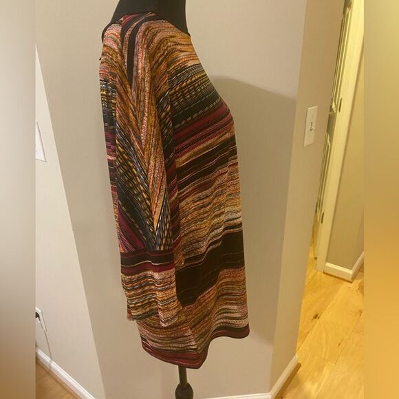 Saloos Size Large Lightweight Baggy Sleeve Scoopneck Earth Tone Coloured Top - Picture 6 of 9